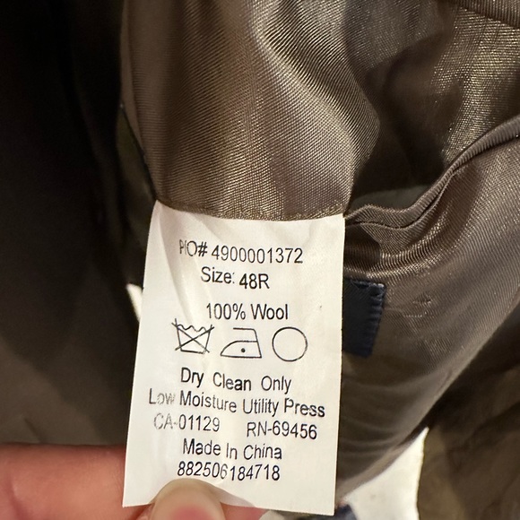 Chaps Brown Tan Pure New Wool Pure Laine Vierge Single Breasted Blazer S… - Picture 12 of 15